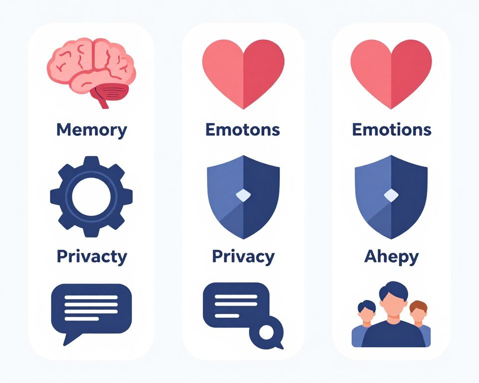 key features of quality AI girlfriend platforms illustrated