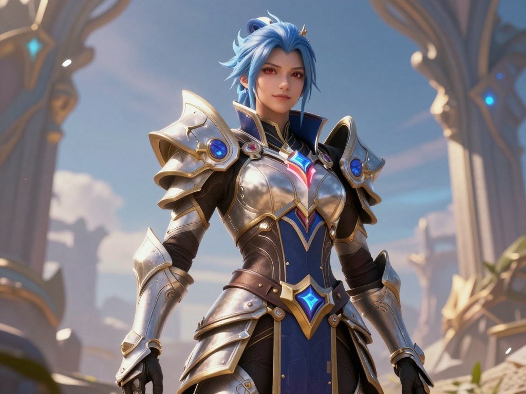 A cinematic wide shot of a customized AI character in a high-fantasy setting, detailed armor, glowing accents, epic atmosphere, digital art style. A cinematic wide shot of a customized AI character in a high-fantasy setting, detailed armor, glowing accents, epic atmosphere, digital art style.