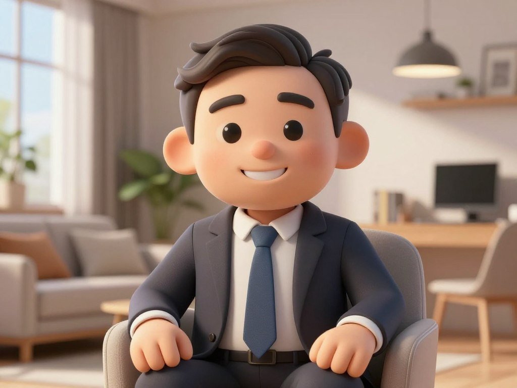 A high-quality 3D render of a beautiful and friendly AI companion sitting in a sunlit, modern apartment, smiling warmly at the camera, realistic skin textures and cinematic lighting. A high-quality 3D render of a beautiful and friendly AI companion sitting in a sunlit, modern apartment, smiling warmly at the camera, realistic skin textures and cinematic lighting.
