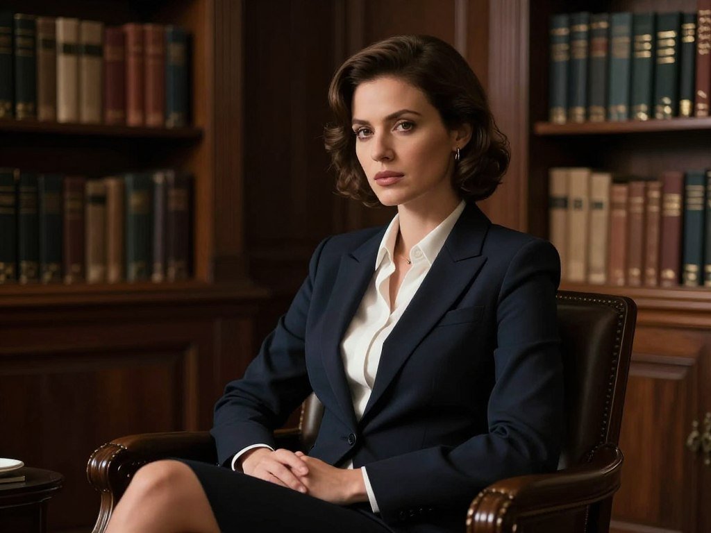 Digital art style, a mysterious and elegant woman sitting in a dimly lit library, focus on high security and privacy themes, cinematic lighting, ultra-detailed, 4k. Digital art style, a mysterious and elegant woman sitting in a dimly lit library, focus on high security and privacy themes, cinematic lighting, ultra-detailed, 4k.