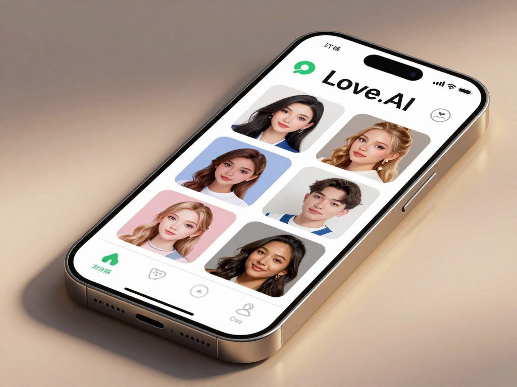 High-quality 3D render of a futuristic smartphone screen displaying the SexLove.AI interface, featuring various beautiful AI girlfriend avatars in anime and realistic styles, soft glowing light, romantic atmosphere, ultra-detailed. High-quality 3D render of a futuristic smartphone screen displaying the SexLove.AI interface, featuring various beautiful AI girlfriend avatars in anime and realistic styles, soft glowing light, romantic atmosphere, ultra-detailed.