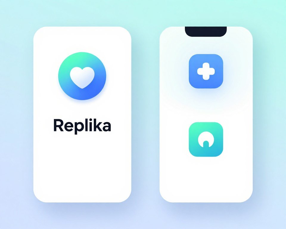 Replika logo representing wellness-focused AI companionship