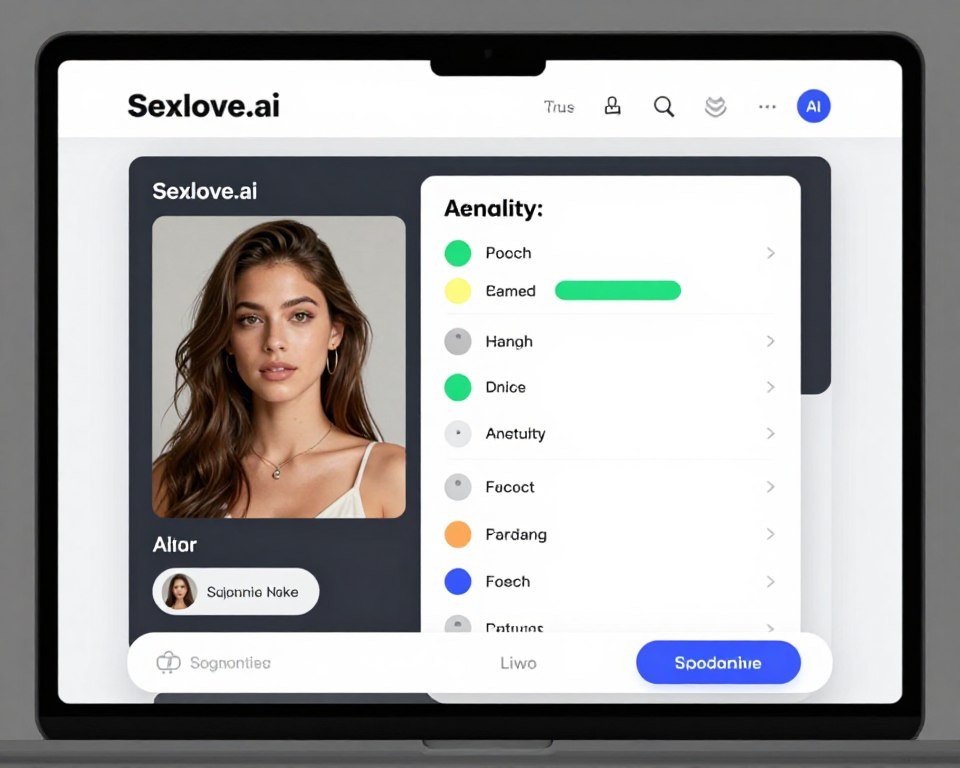 Sexlove.ai platform interface showing adaptive personality features