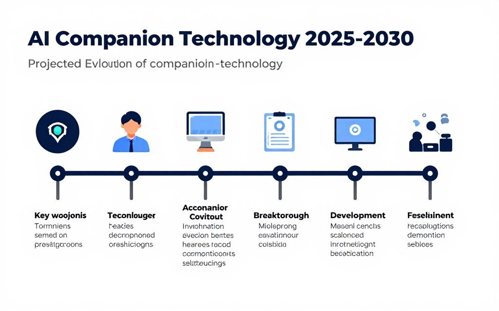 Timeline showing AI companion technology evolution projection