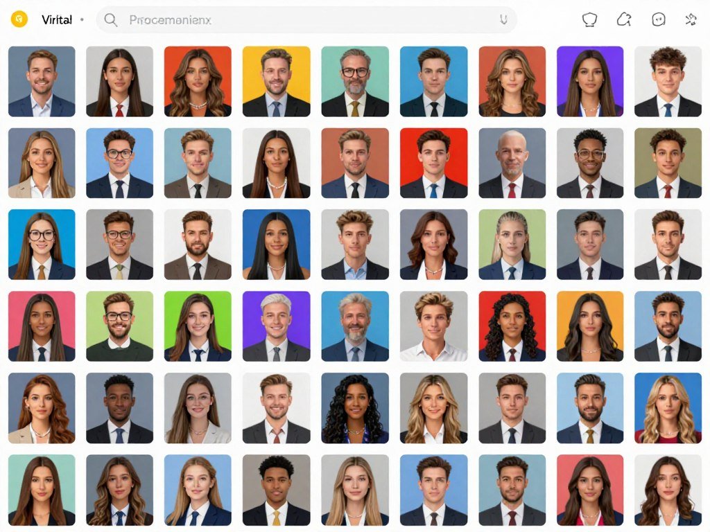 A digital gallery interface showing a diverse selection of over 800 AI girlfriends with different styles, outfits, and backgrounds.