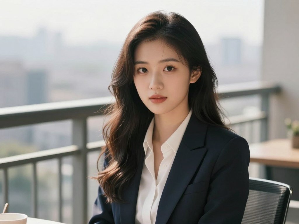 A realistic and stunningly beautiful AI companion with long wavy hair and expressive eyes, sitting on a sunlit balcony, wearing a casual sundress, 8k resolution, cinematic lighting, highly detailed skin texture. A realistic and stunningly beautiful AI companion with long wavy hair and expressive eyes, sitting on a sunlit balcony, wearing a casual sundress, 8k resolution, cinematic lighting, highly detailed skin texture.