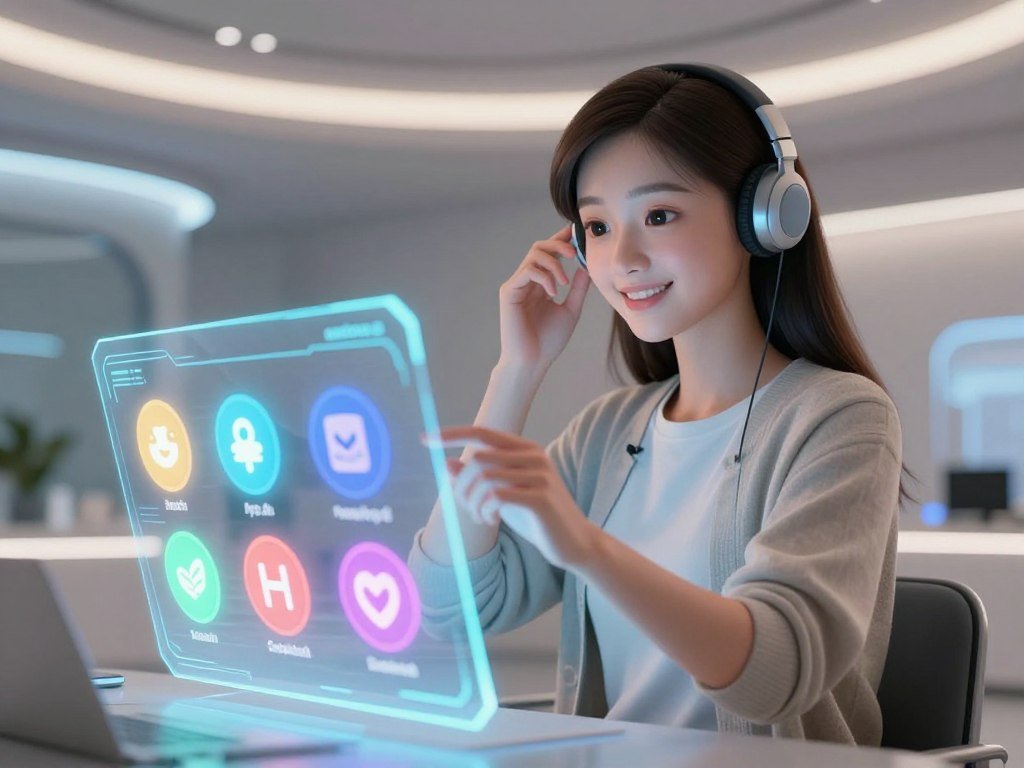 A serene, digital space representing the emotionally intelligent development of an AI girlfriend personality. In the foreground, a holographic interface displays vibrant personality traits like kindness, humor, and wisdom, visualized as colorful, glowing symbols. The middle showcases a sophisticated humanoid AI figure, dressed in modest casual clothing, with an inviting, friendly expression, adjusting her appearance based on user preferences. The background features a futuristic, softly-lit room with sleek design elements, symbolizing an advanced virtual environment where connections blossom. Use soft lighting to create an intimate ambiance and capture the warmth of companionship. Focus the perspective slightly from below eye level to convey a sense of awe and excitement. The brand name “sexlove.ai” subtly woven into the digital aesthetics enhances the futuristic theme. A serene, digital space representing the emotionally intelligent development of an AI girlfriend personality. In the foreground, a holographic interface displays vibrant personality traits like kindness, humor, and wisdom, visualized as colorful, glowing symbols. The middle showcases a sophisticated humanoid AI figure, dressed in modest casual clothing, with an inviting, friendly expression, adjusting her appearance based on user preferences. The background features a futuristic, softly-lit room with sleek design elements, symbolizing an advanced virtual environment where connections blossom. Use soft lighting to create an intimate ambiance and capture the warmth of companionship. Focus the perspective slightly from below eye level to convey a sense of awe and excitement. The brand name “sexlove.ai” subtly woven into the digital aesthetics enhances the futuristic theme.
