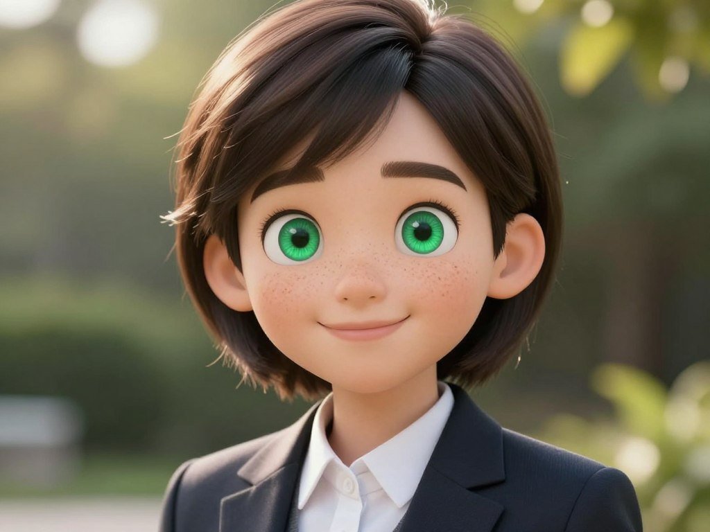 Close-up of a personalized AI girlfriend with expressive green eyes and freckles, soft outdoor garden lighting, hyper-realistic. Close-up of a personalized AI girlfriend with expressive green eyes and freckles, soft outdoor garden lighting, hyper-realistic.